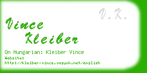 vince kleiber business card